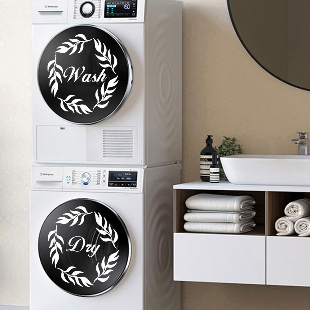 R-flower Laundry Room Decal Art Apartemen Removable Home Decor Symbol Cuci|Sign Pengering Mesin Cuci