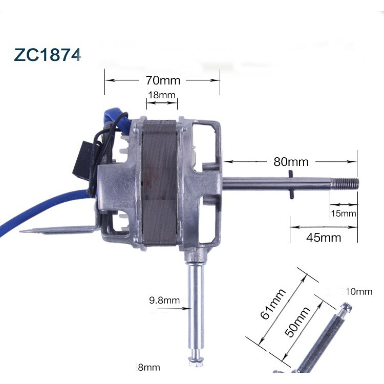 Dinamo motor Electric Fan ZC1874 Aluminum Shell Bearing FS-40 (1611)