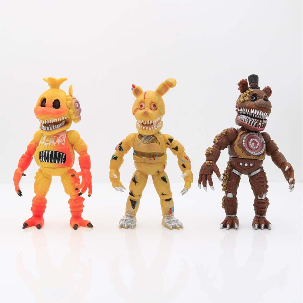 LANFY Lima Malam Di Mainan Freddy Hadiah Topeng Gaya Figure Mainan Chica Anime Peripheral Bonnie Freddy Bear Model Koleksi