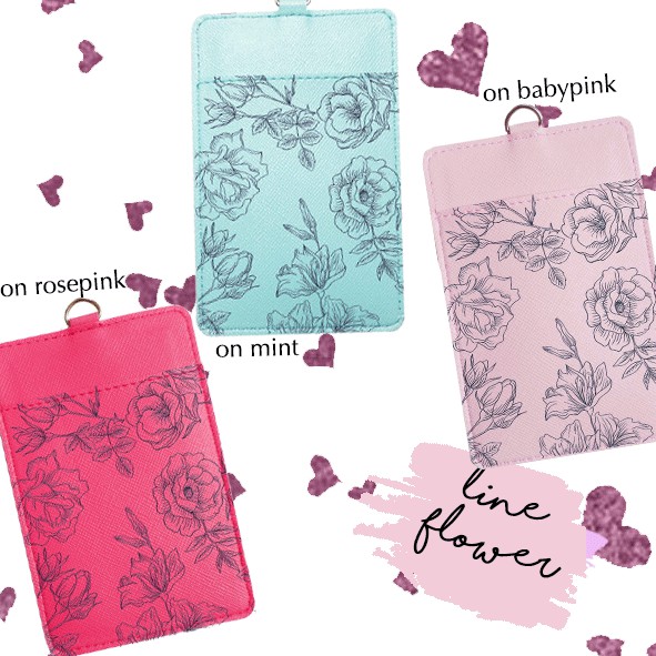 

SOUVENIR WEDDING ID CARD HOLDER CUSTOM LINE FLOWER