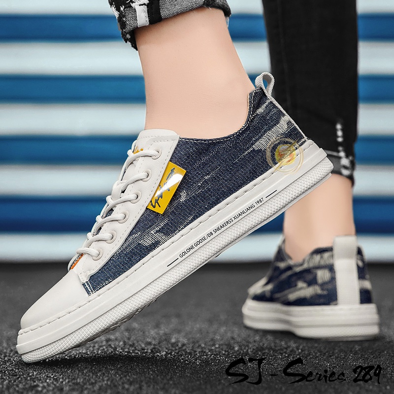 [JWALK] Sepatu Sneakers Pria Motif Jeans Trendy Keren Import Kualitas Premium -289