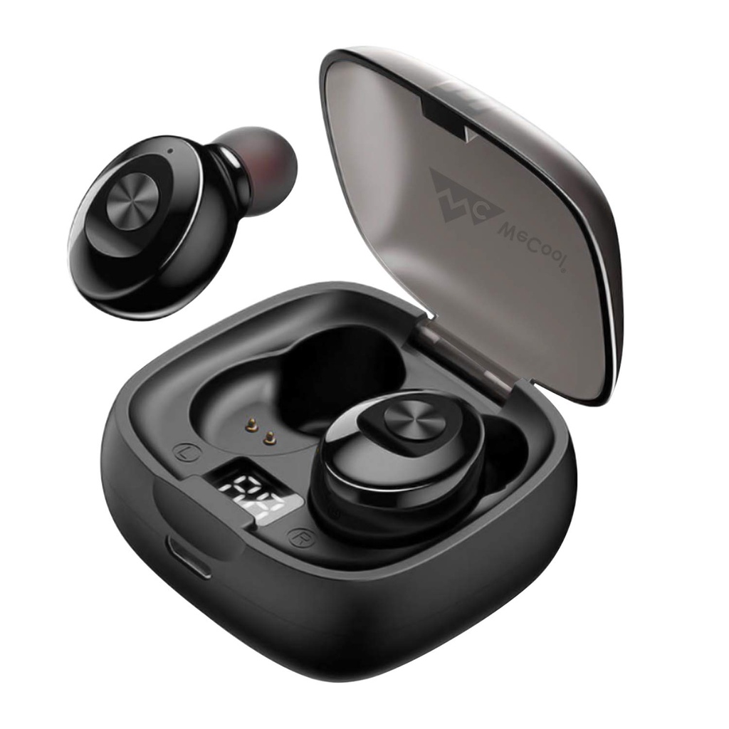WeCool Moonwalk M1 Bluetooth earphone Earbud dengan IPX5 dan Casing Pengisian Daya Tampilan Digital Earphone Bluetooth dengan Musik HD dan Panggilan Ture Wireless Sport Fit Ear Buds Bluetooth 5.0