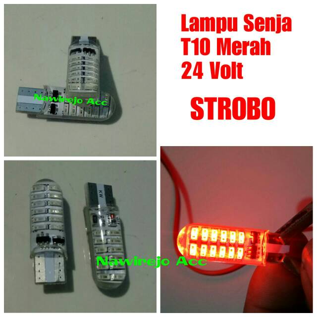 Lampu Led Senja Silicon 24V Bus Dan Truck 24 Titik Merah Strobo
