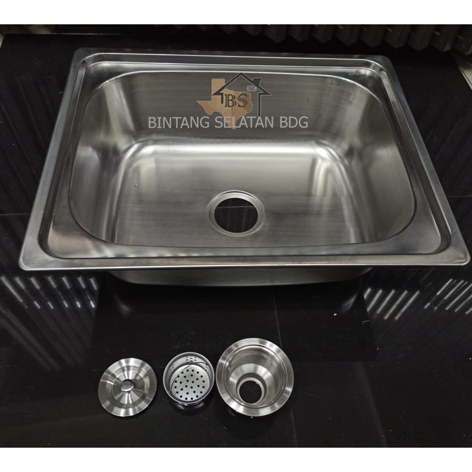 KITCHEN SINK / BAK CUCI PIRING 1 LUBANG STAINLESS TECHNOSINK 60X48X20