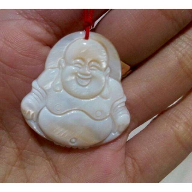 Liontin Budha ceramic white 01