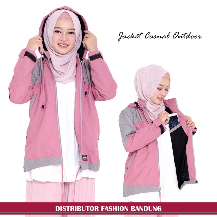 Jaket Wanita Jaket Wanita Kasual Jacket Gunung Traveling Cewek 03 - Pink, M(R5T2) Hoodie Wanita Kore