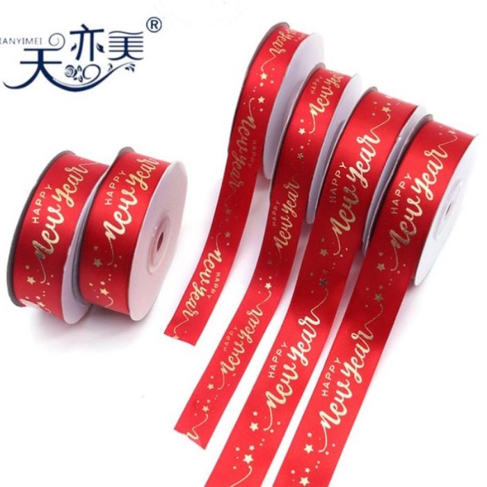 

Pita Merah Gold Imlek / Chinese New Year / Sincia 2021 per roll - New Year
