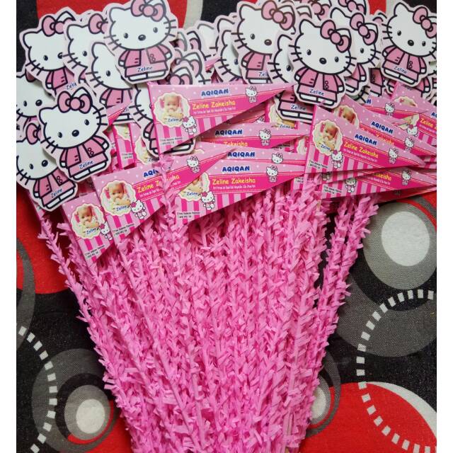 Bendera aqiqah karakter unik lucu