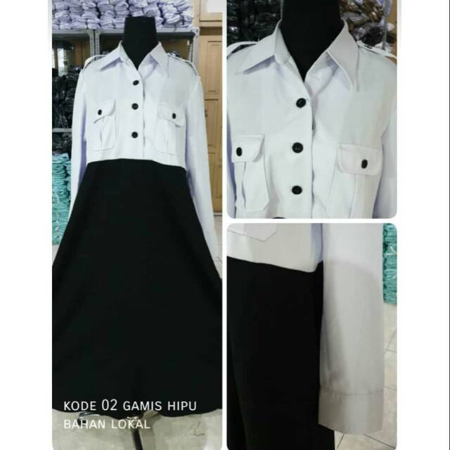 Gamis dinas hitam putih gamis asn gamis pemda pdh seragam kantor asn gamis muslimah