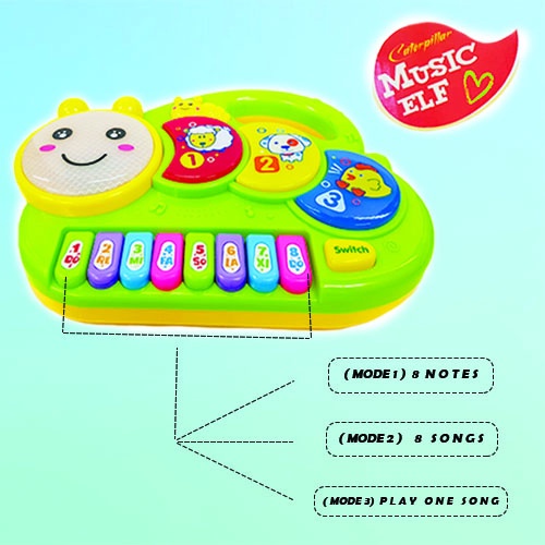 Mainan Anak Edukasi Alat Musik Elf Piano Caterpill/ Piano Anak Ulat