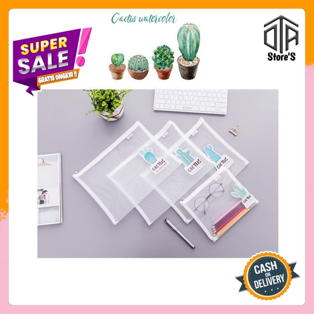 

Map File Folder MP09 A4 File Storage Pouch Bag Kaktus Gurun Tempat Buku Peralatan Kantor Murah