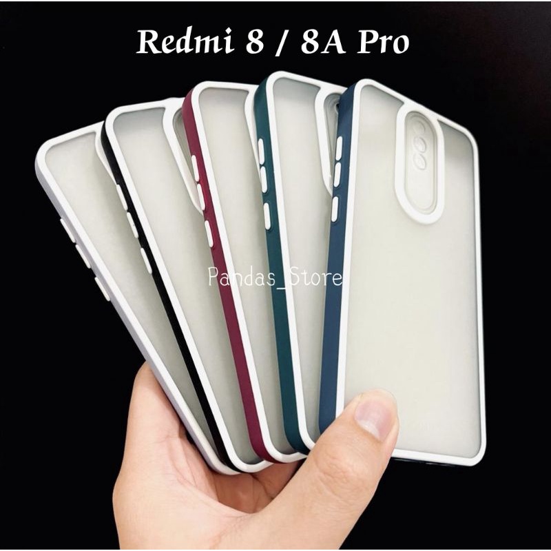 Pro Hybird Redmi 8, 8A Pro Softcase Halus dan Elegan / Pinggiran Garis Putih Keren (Pandas)