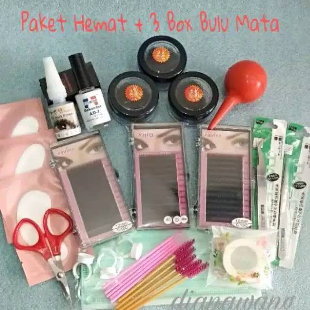 Paket Eyelash Extension/Paket hemat Eyelash Extension/Bulumata Tanam