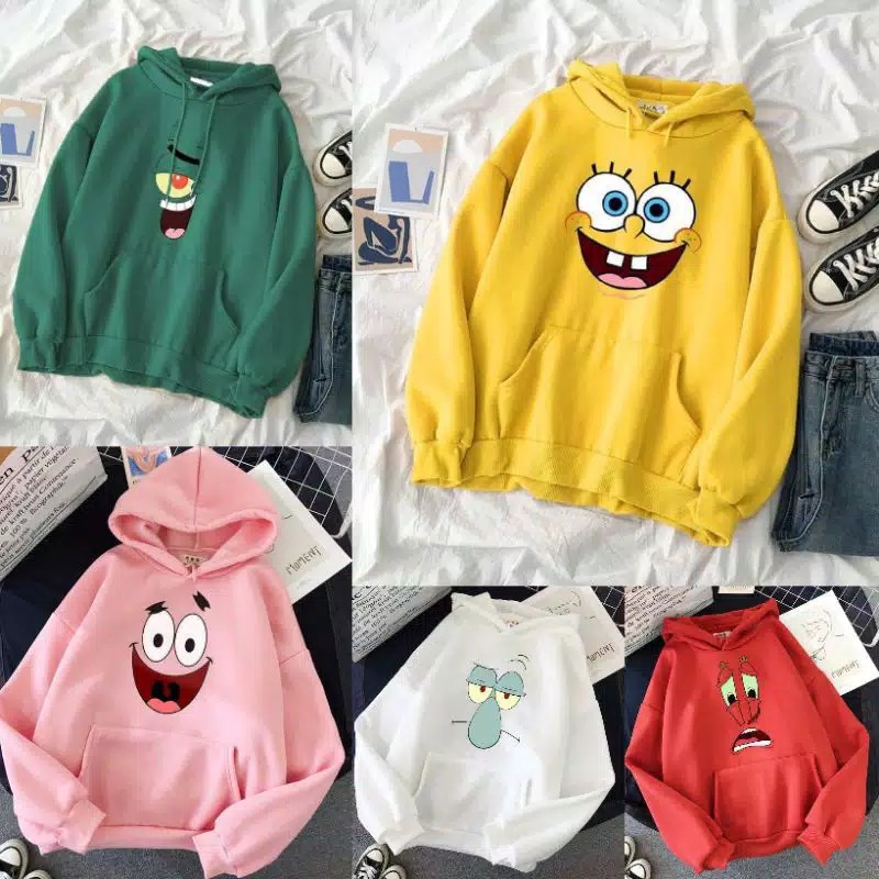 HOODIE UNISEX SPONGEBOB SQUAD - HOODIE LUCU TEBAL PREMIUM