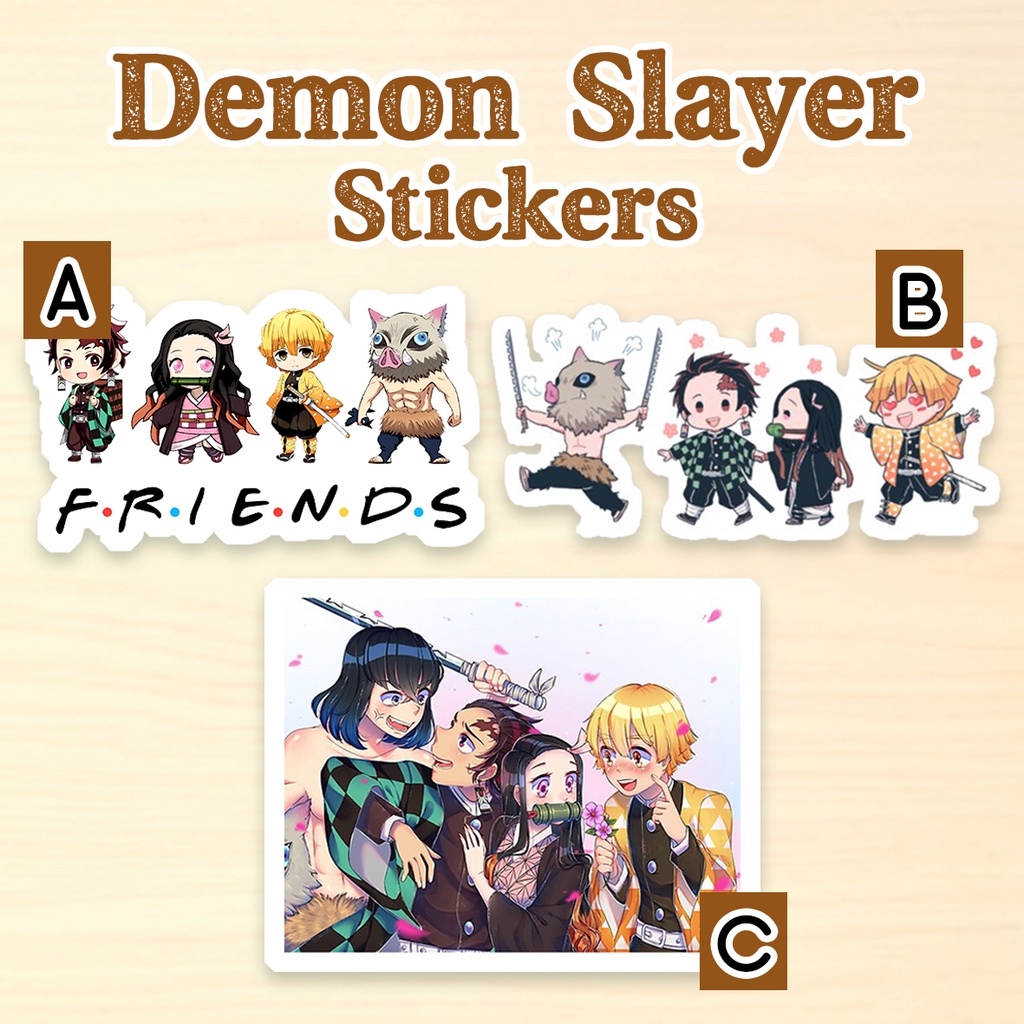 

Demon Slayer Sticker Stiker Waterproof Anti Air Kimetsu no Yaiba Chibi Stickers Hashira KNY Tanjiro Nezuko Zenitsu Inosuke Friends Cute Lucu