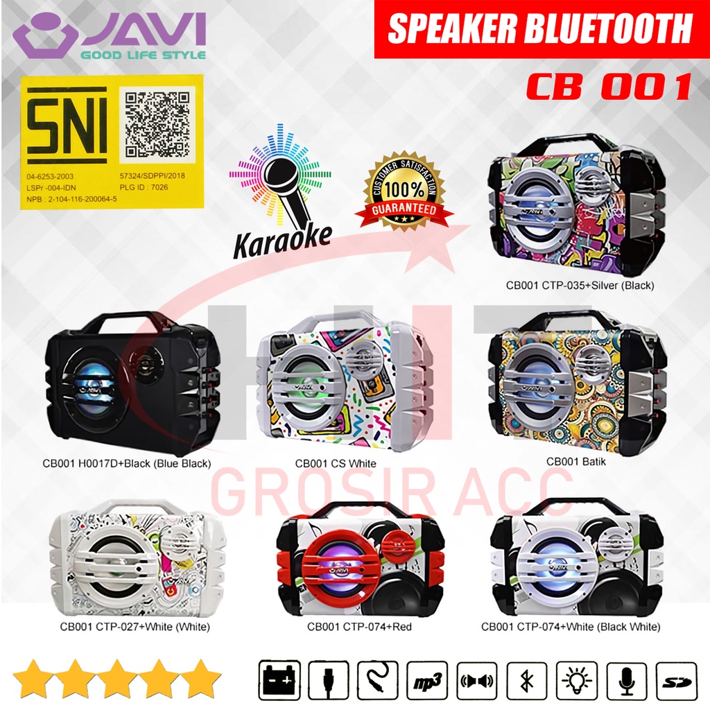 Speaker Bluetooh JAVI CB001 + Mic/Remote Speaker Karaoke Speaker Aktif