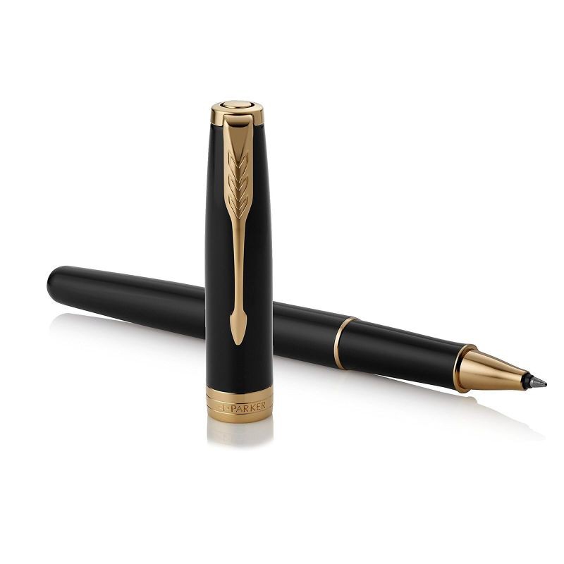 

pulpen Parker SONNET LAQ BLACK GOLD TRIM ROLLERBALL