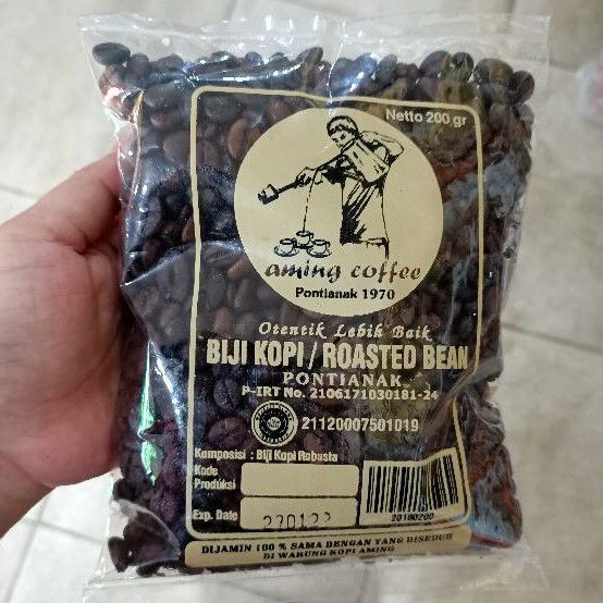 

(200g) Aming Coffee Khas Pontianak / Biji Kopi / Roasted Coffee Bean / Biji Kopi Robusta