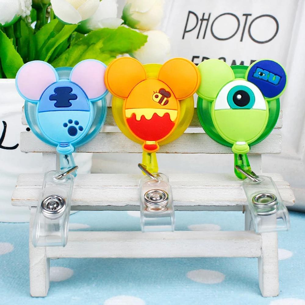 [Elegan] Retractable Badge Reel Siswa Silikon Name Tag Kartun Card Holder Name Card Holder