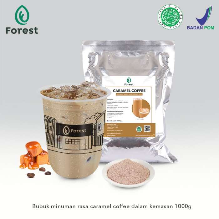 

[MURAH ORIGINAL] Bubuk Minuman CARAMEL COFFEE Powder - FOREST Bubble Drink - POWDR+BUBLEWRAP