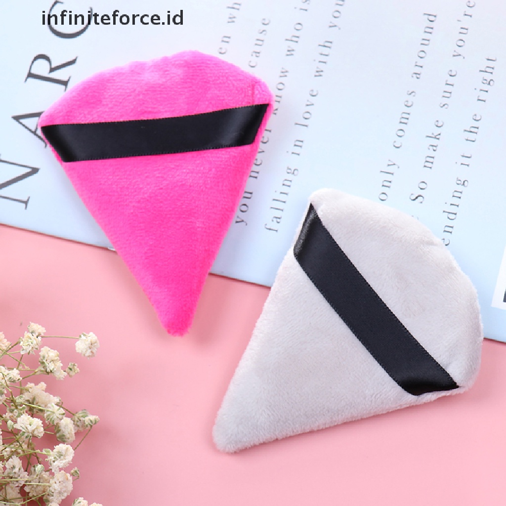 (Infiniteforce.Id) Spons Beauty Blender Mini Bentuk Segitiga Bahan Velvet Untuk Makeup / Kosmetik Wanita