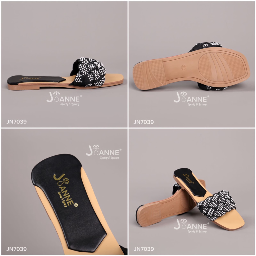 JOANNE Pearl Woven Slide Sandals Sling Kepang #JN7039 ORIGINAL