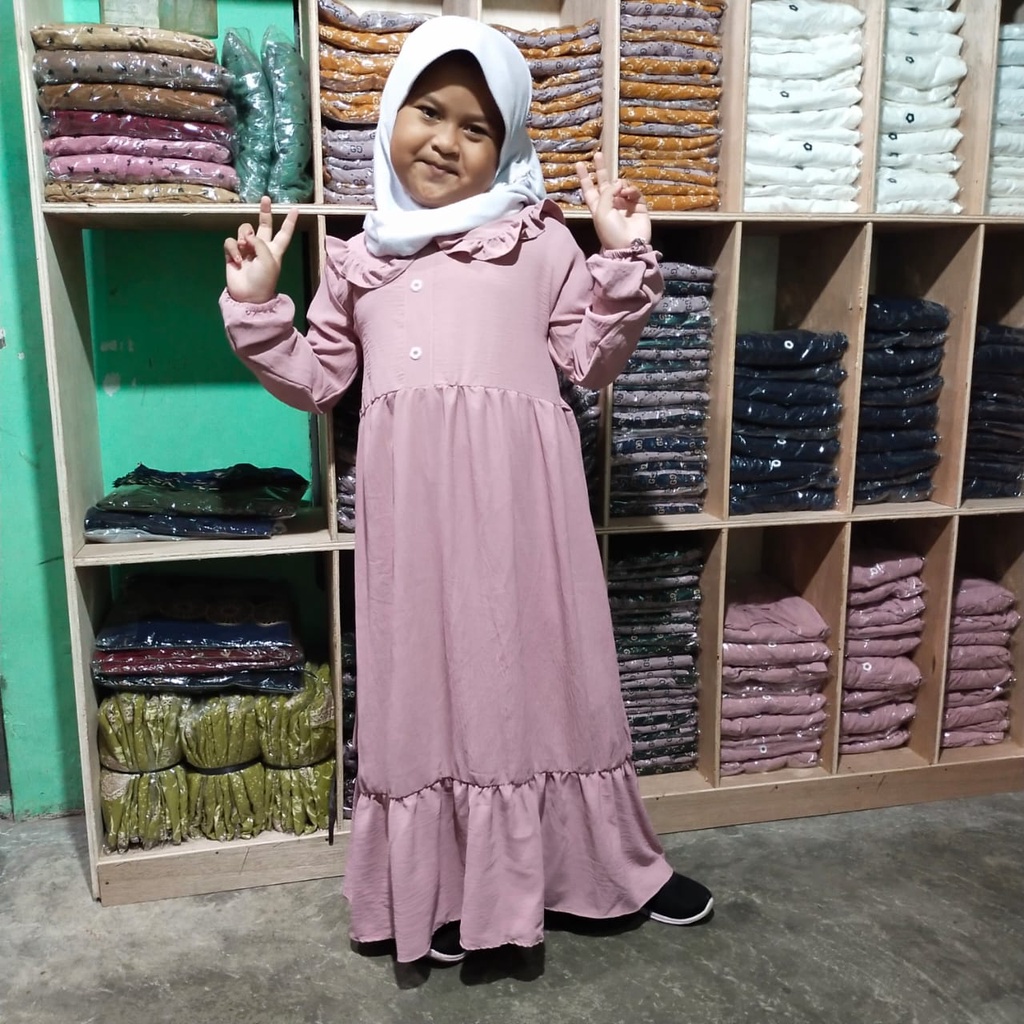 GAMIS ALFINA GAMIS ANAK RAYON CRINKLE AIRFLOW PREMIUM SIZE 4 7 10 TAHUN