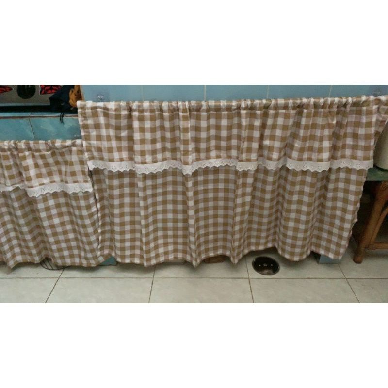 tirai/gordeng meja kompor/ kolong dapur/jendela dengan renda
