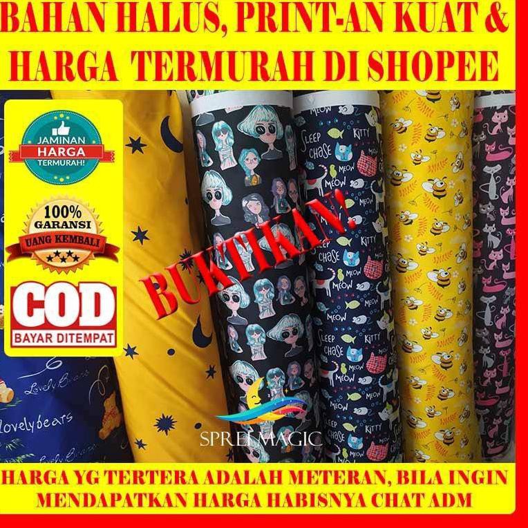 [L240] Kain Sprei Meteran Bahan Katun Disperse Embos Polos Gorden Piyama Sarung Bantal Guling KM (AR