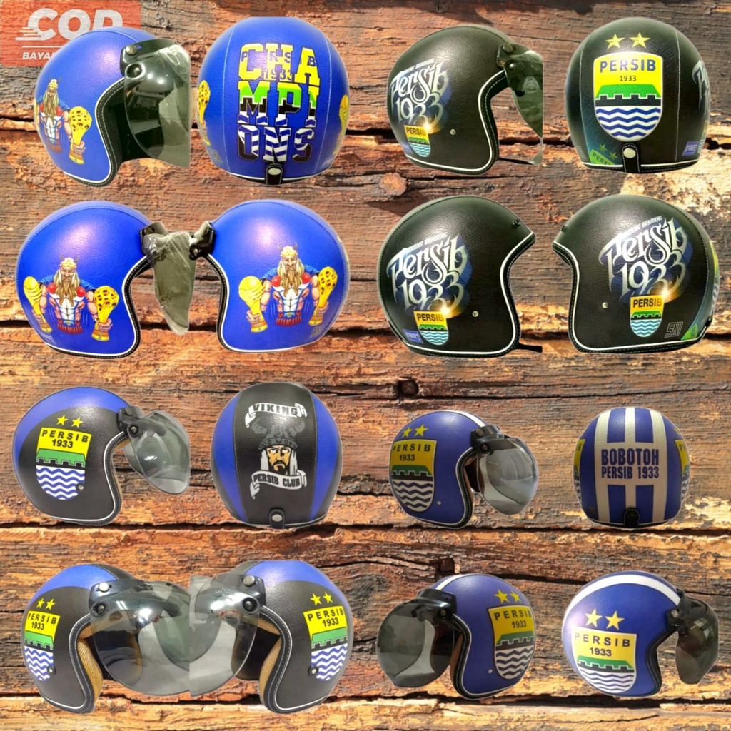 helm bogo edisi persib kaca cekung terbaru pria wanita