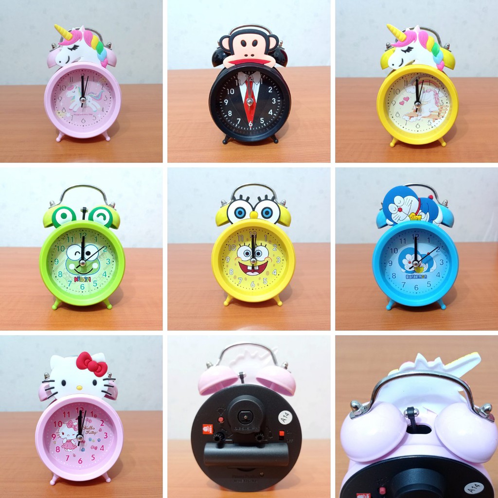 Jam Beker Kring Motif Lucu / Jam Meja Cute / Jam Beker Dekorasi Karakter Kartun Anak