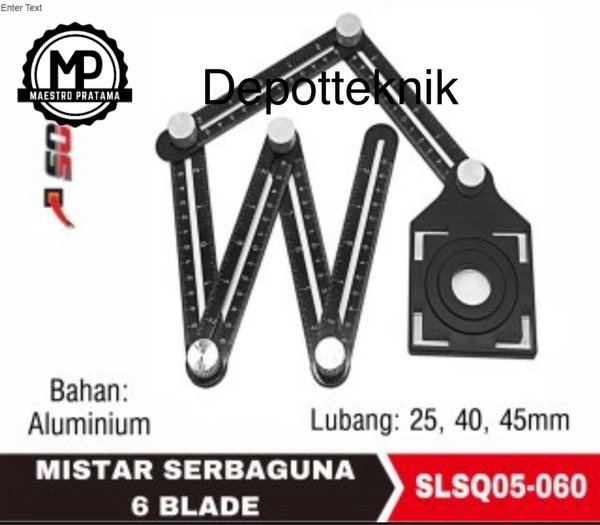 

BARU Penggaris siku lipat ukur 6 sisi angleizer hole sudut angle lzer size 25 bahan aluminium
