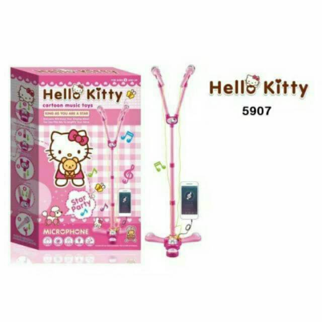 MAINAN MICROPHONE DOUBLE MIC NYANYI KAROUKE USB KARAKTER ANAK  2 MIC
