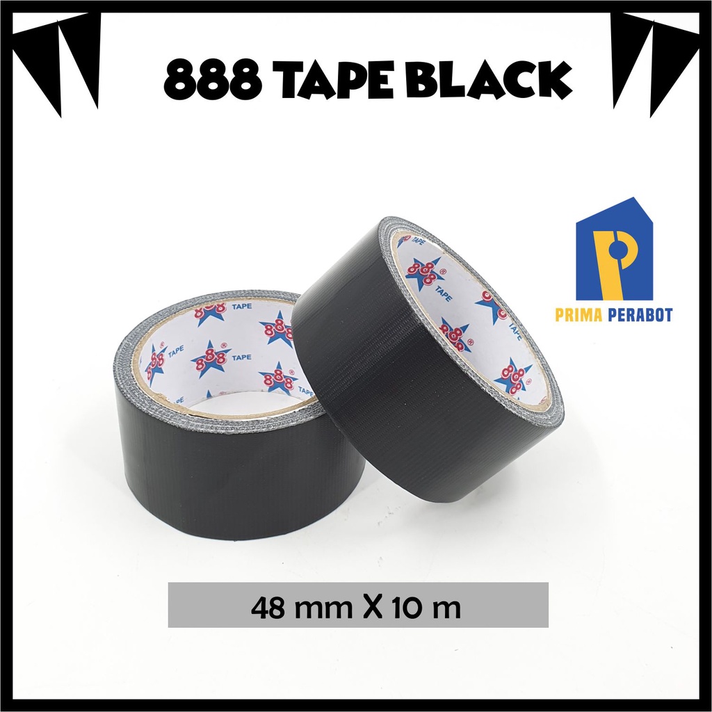 

Lakban Hitam Kain 48mm Solasi Black Tape 888