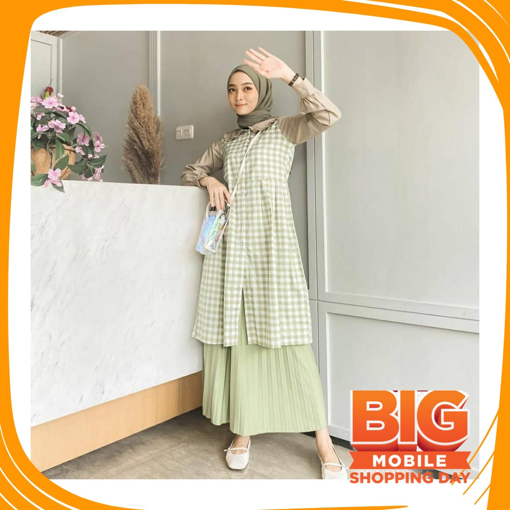 sage Termurah Terini BEsar Kecil Jumbo S M L Xl XL XXL XXXL XXXXL XXXXXL /  MELITA TUNIK / TUNIK KOT