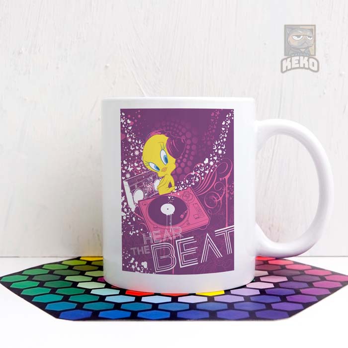 Mug Keramik Tweety Hear The Beat Pinback Button