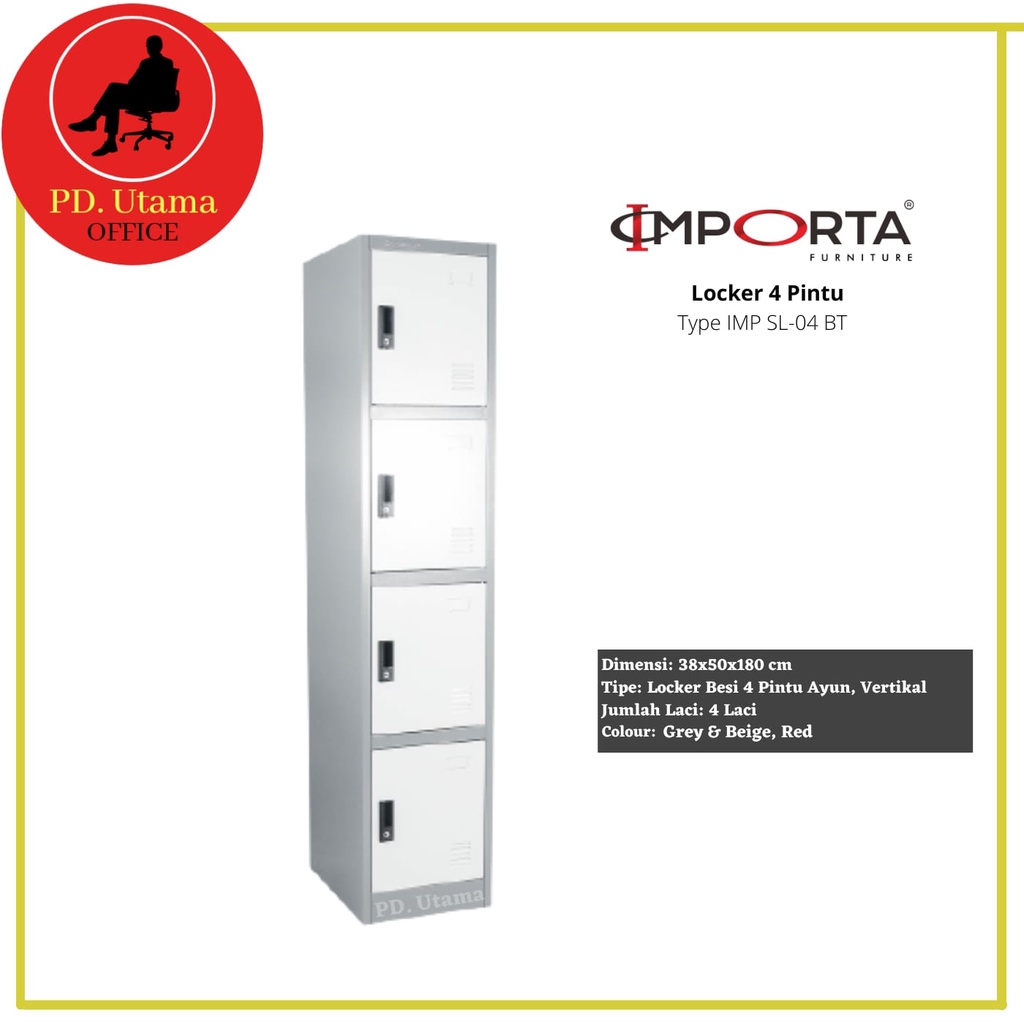 Locker 4 Pintu Importa IMP SL-04 BT Loker Lemari 4 Pintu