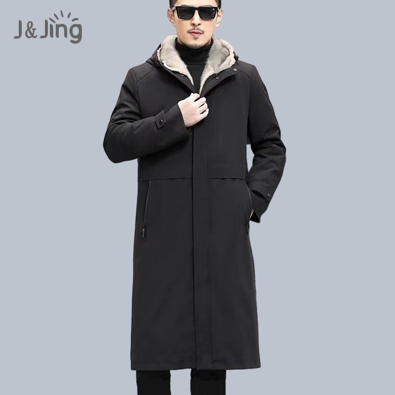 Jaket Jubah Bulu Tebal Musim Dingin Pria Wanita Style Korean