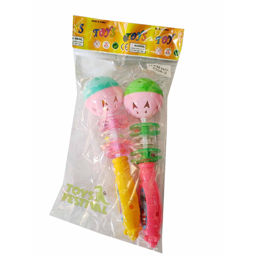 Sepasang (2 pcs) Mainan Kincringan Kerincingan Rattle Musik Bayi seri Bola Ulir