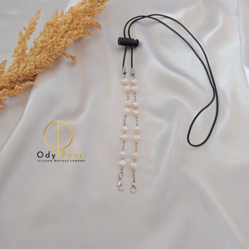 Strap masker mutiara air tawar asli lombok / strap masker / konektor masker