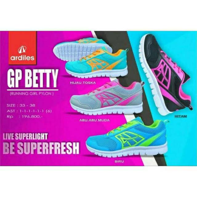 OBRAL SEPATU SPORT WANITA SIZE 33 ARDILES BETTY SEPATU OLAHRAGA WANITA SEPATU LARI PEREMPUAN