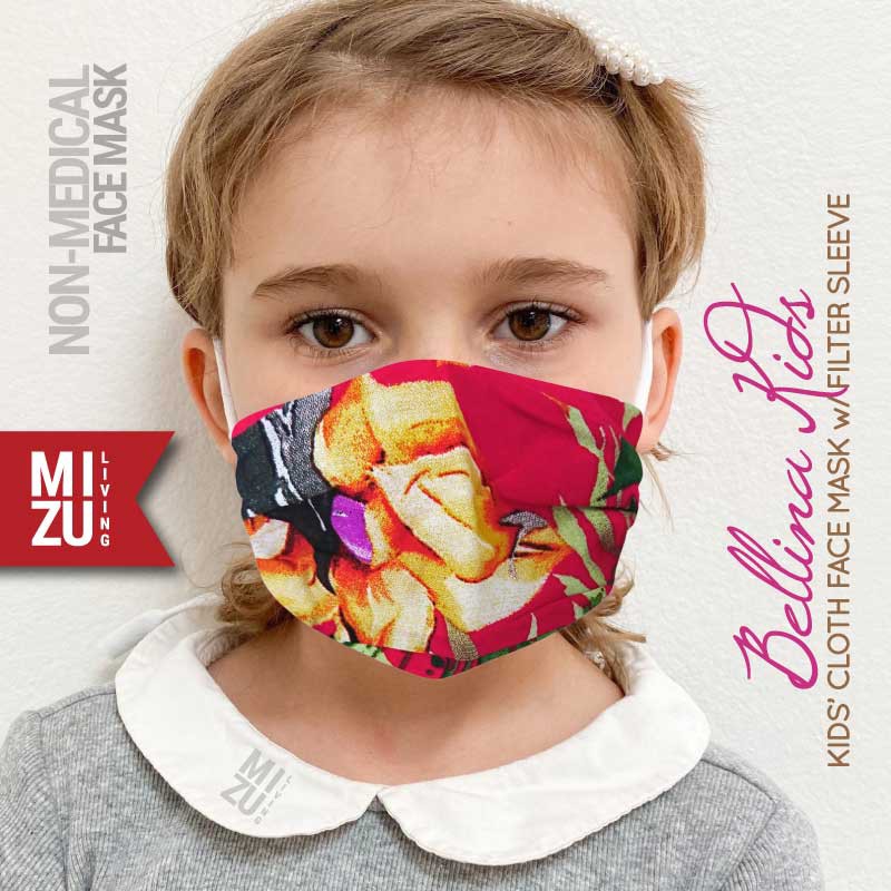 [SALE] MIZU BELLINA KIDS Cloth Face Mask Masker Anak Kain Corak 3 Ply Sarung Filter NON-MEDIS