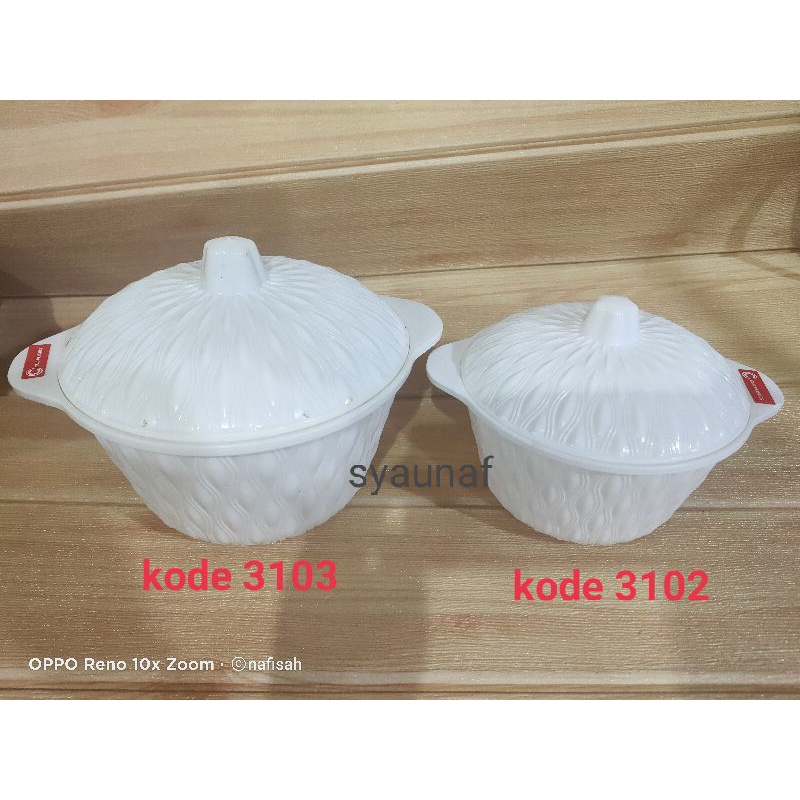 baskom tutup putih motif bahan pelastik bagus