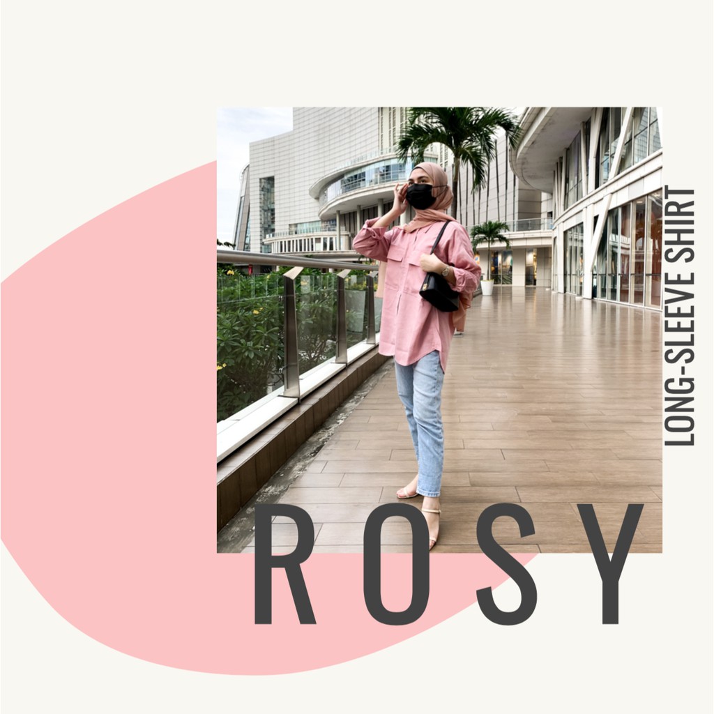 Kemeja panjang | Kemeja wanita | Kemeja oversize (baby pink)