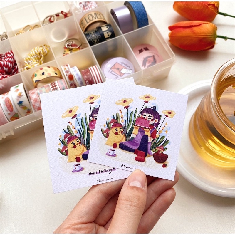 

Pikunikku- Birthday Card/ Art Print