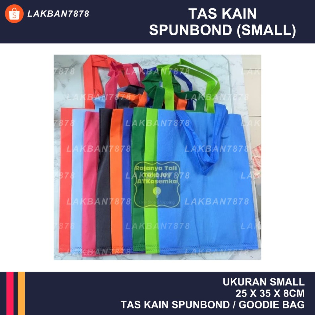 

SABLON (25x35x8 cm) Tas Kain SMALL / Goodie Bag / Spunbond / Goody