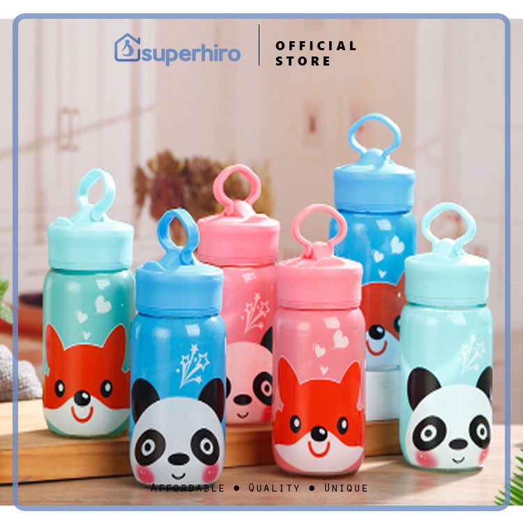 Botol Kaca Minum Anak / Gelas Susu Milk Cup Bottle 400 ml Kids