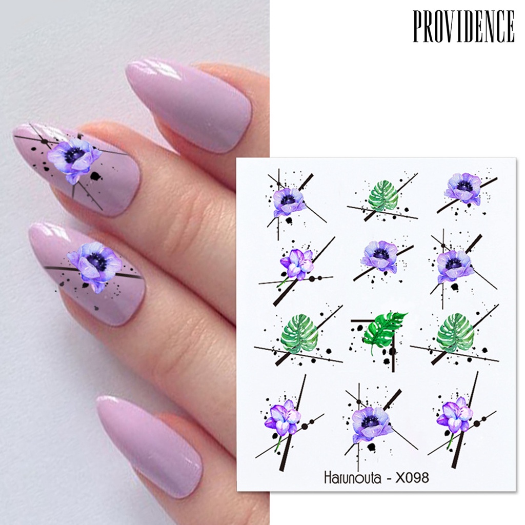 Providence Stiker Decal Kuku 3d Motif Daun / Bunga / Hati Untuk Nail Art / Manicure / Anak Perempuan