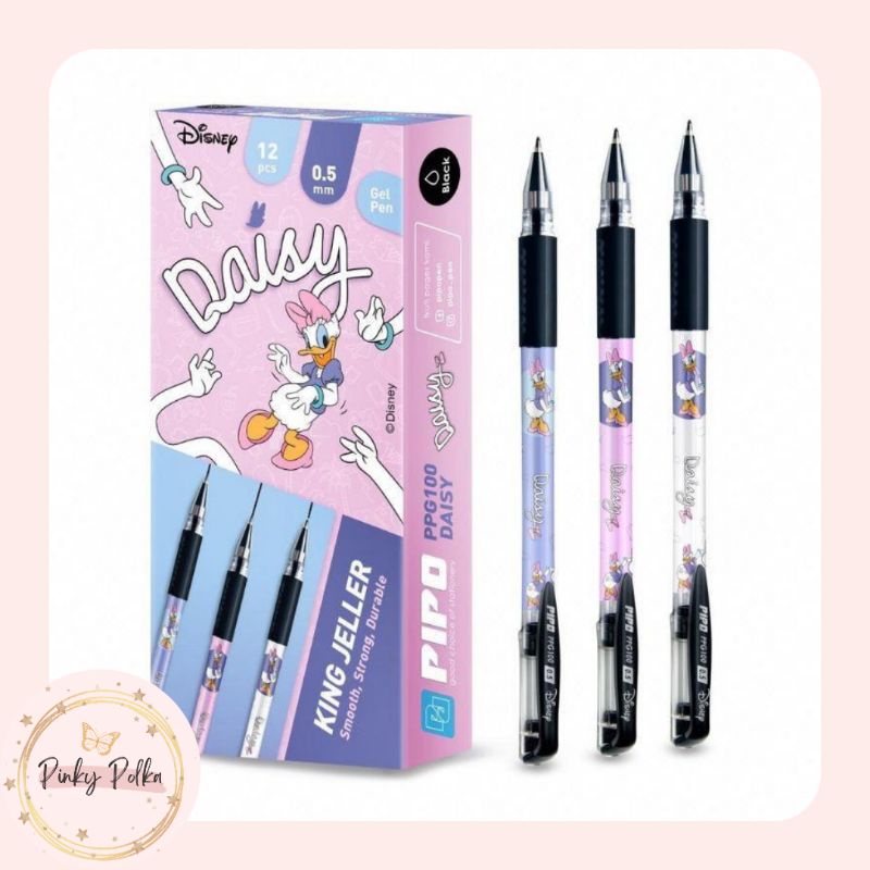 

Gel Pen 3 in 1 (1 set dapat 3 pieces gel pen), Pulpen Gel Lucu Pipo, Karakter Daisy - Minnie