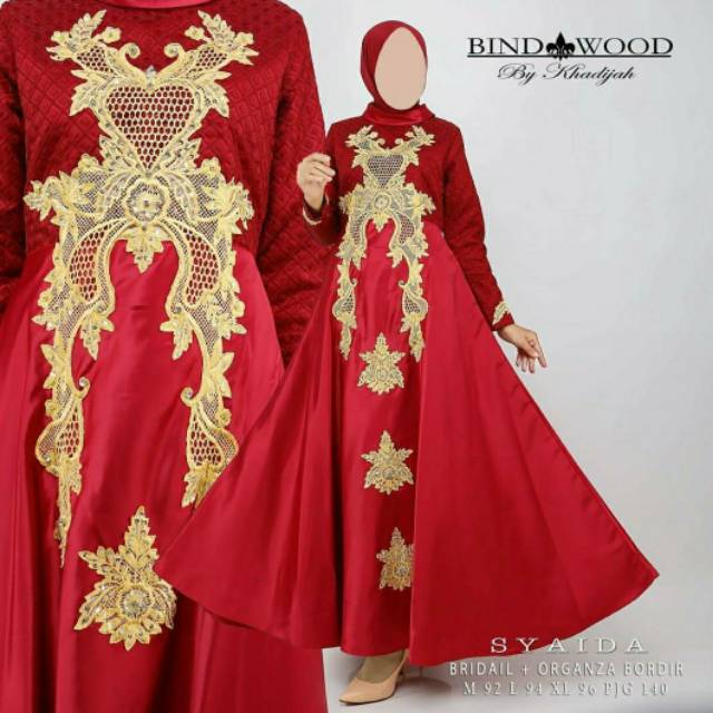Syaida dress, bahan bridail + organza bordir